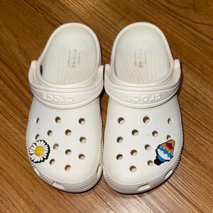 CROCS Kids White Clogs with Fun Charms